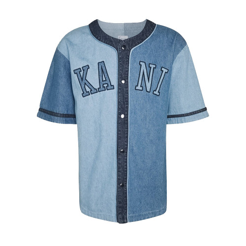 Karl Kani Ανδρικό κολεγιακό πουκάμισο College Block Denim Baseball Shirt